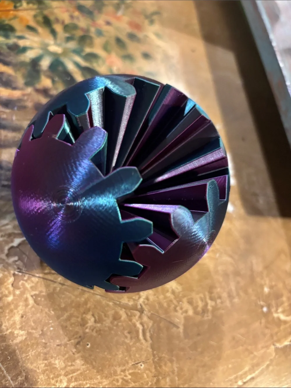 Iridescent Purple Teal Puzzle Sphere Fidget Toy - Brand